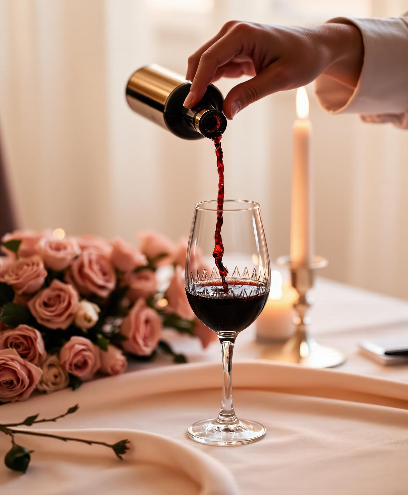 Anniversary dinner at home for a couple with candlelight